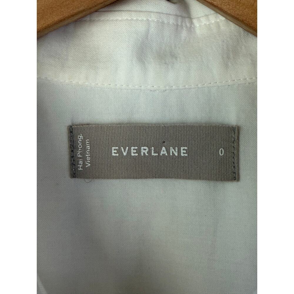 Everlane Size 0 Relaxed Button Up Poplin Shirt White 100% Cotton - Picture 3 of 8